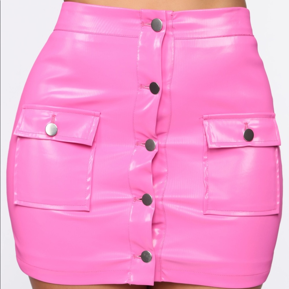 Pink button up skirt